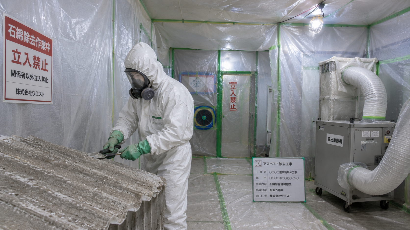 アスベスト除去工事